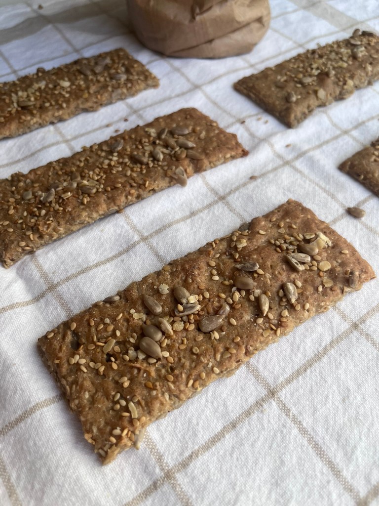 crackers de semillas horneados