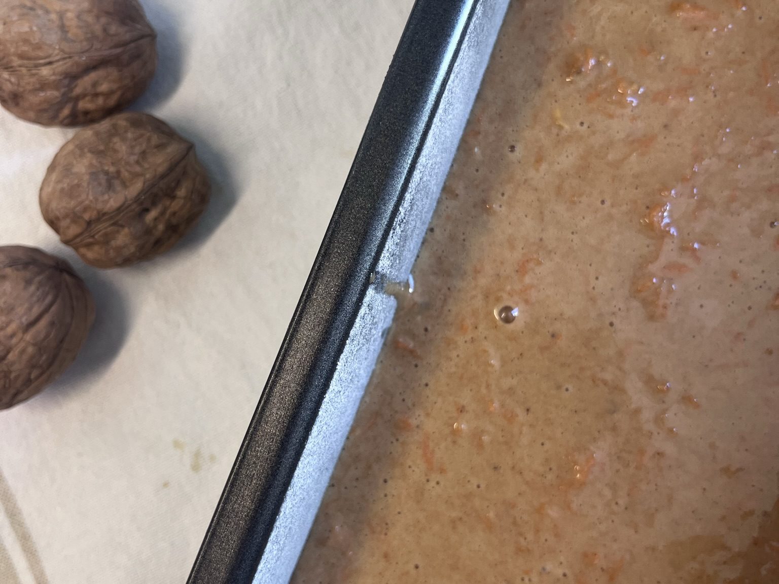 Masa de bizcocho de zanahoria sin lactosa