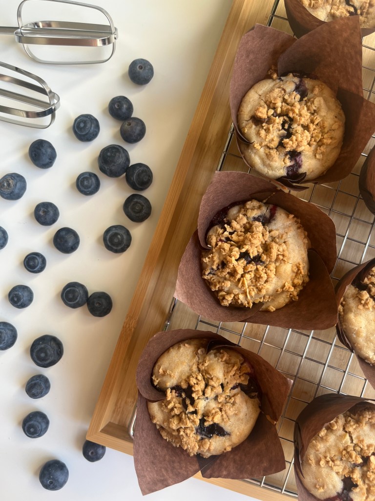 Muffins veganos con arándanos 