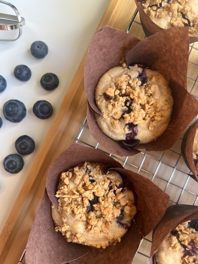 Muffins veganos de arándanos